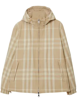 Vintage-Check Pattern Hooded Jacket winter jackets clearance