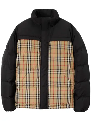 Vintage Check-Pattern Reversible Padded Jacket winter jackets clearance