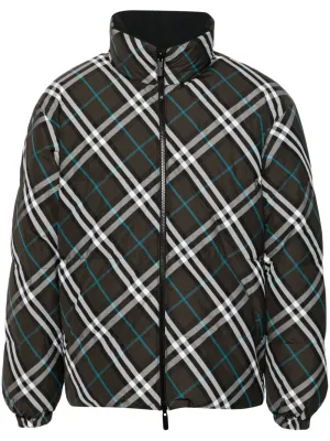 Vintage-Check Puffer Jacket winter jackets clearance