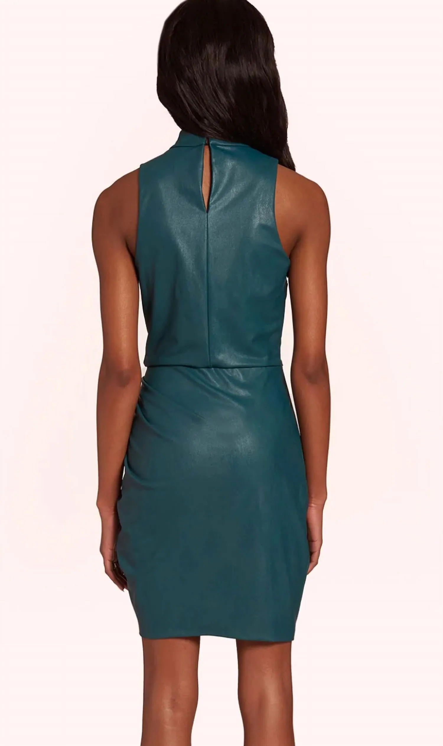Wade Vegan Leather Dress In Pine