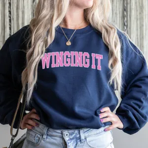 Winging It Varsity Sweatshirt postpartum clothes sale