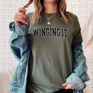 Winging It Varsity T-Shirt maternity dresses promo