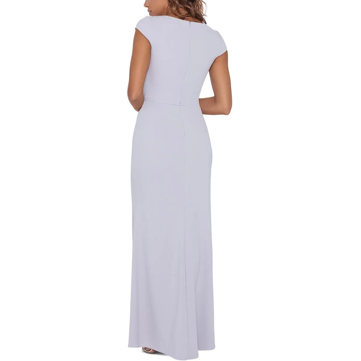 Womens Asymmetric Ruffled Evening Dress