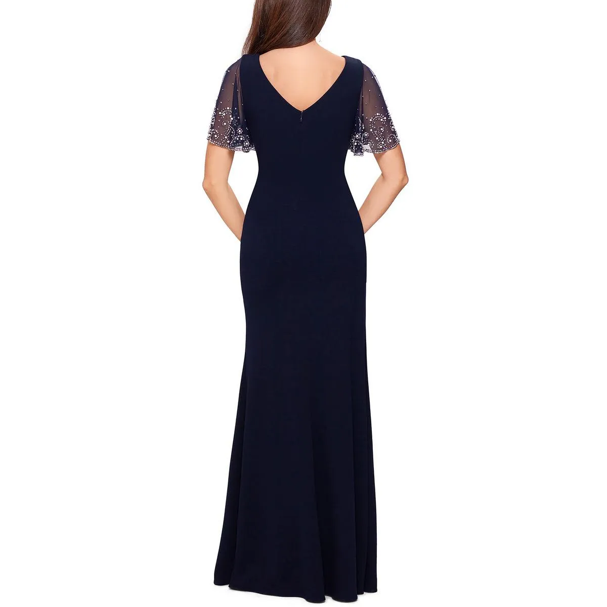 Womens Beaded Long Evening Dress