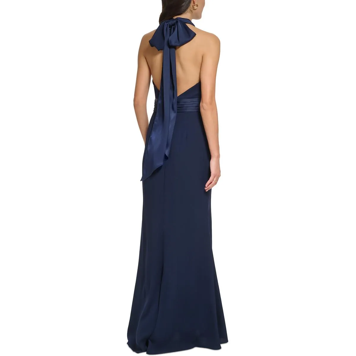 Womens Bow-Back Long Evening Dress