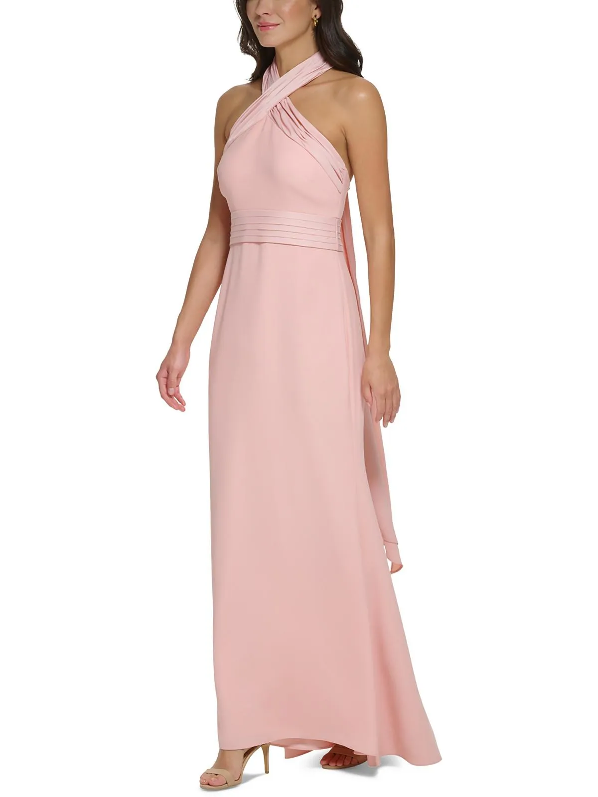 Womens Bow-Back Long Evening Dress