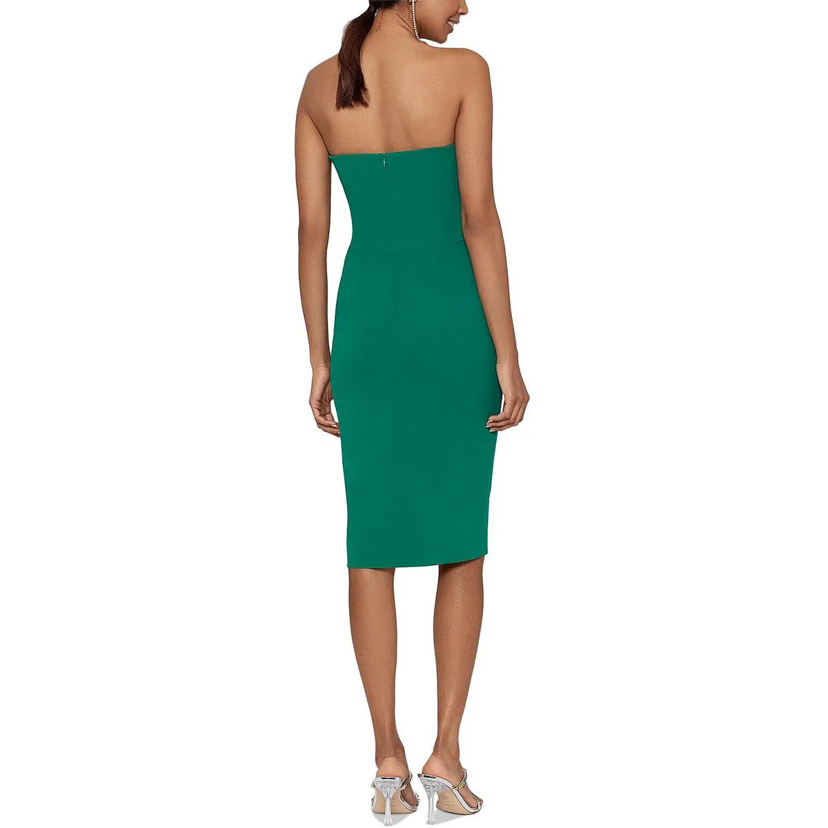 Womens Cascade Ruffled Mini Sheath Dress