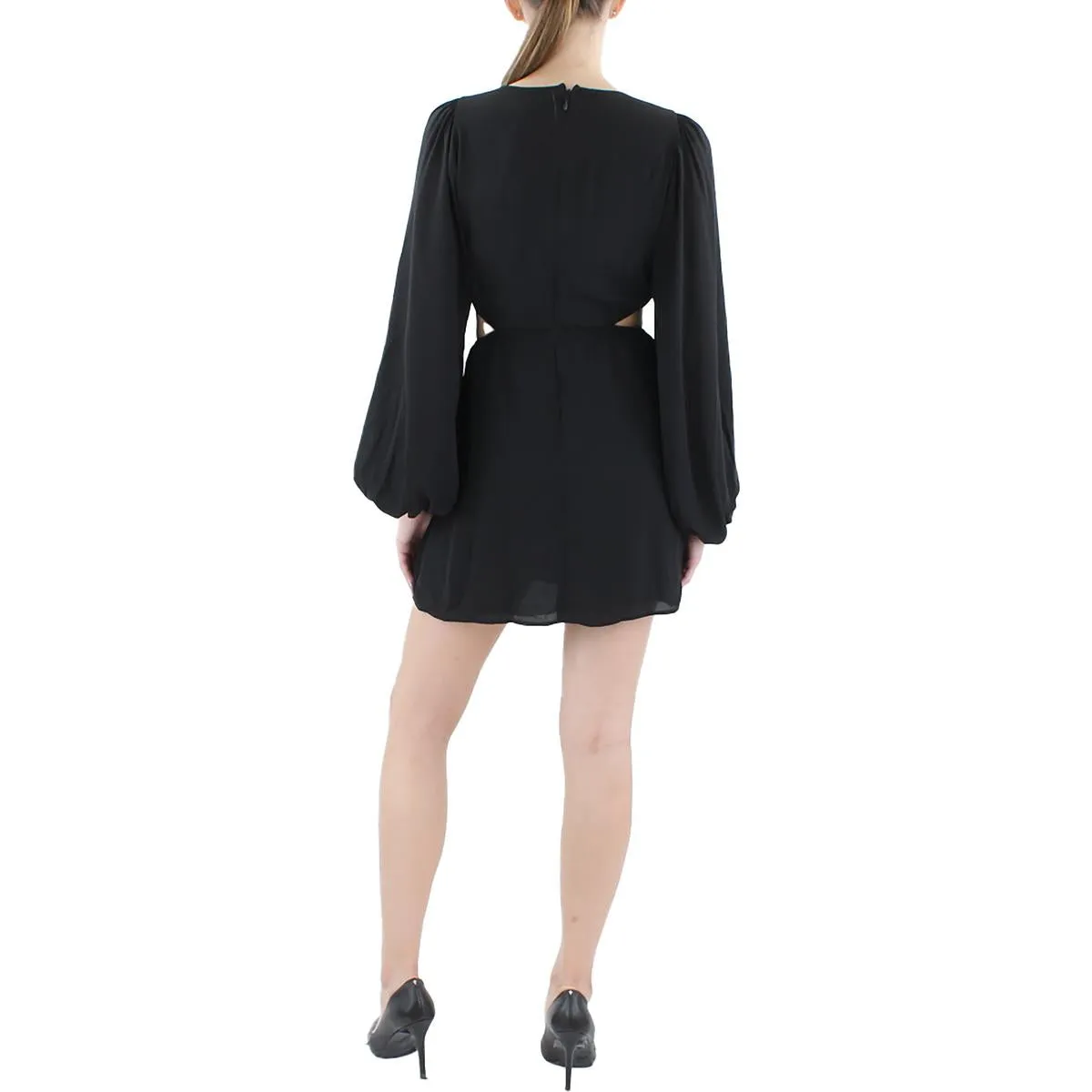 Womens Chiffon Cut-Out Mini Dress