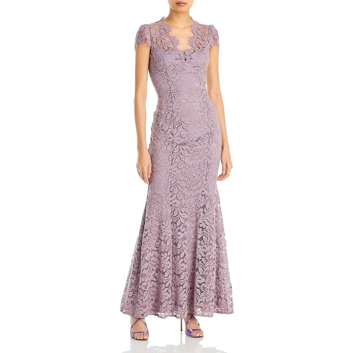 Womens Cotton Lace Evening Dress