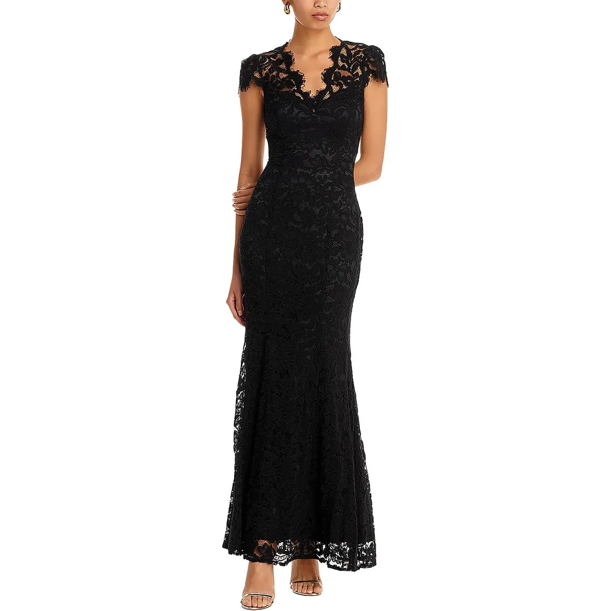 Womens Cotton Lace Evening Dress