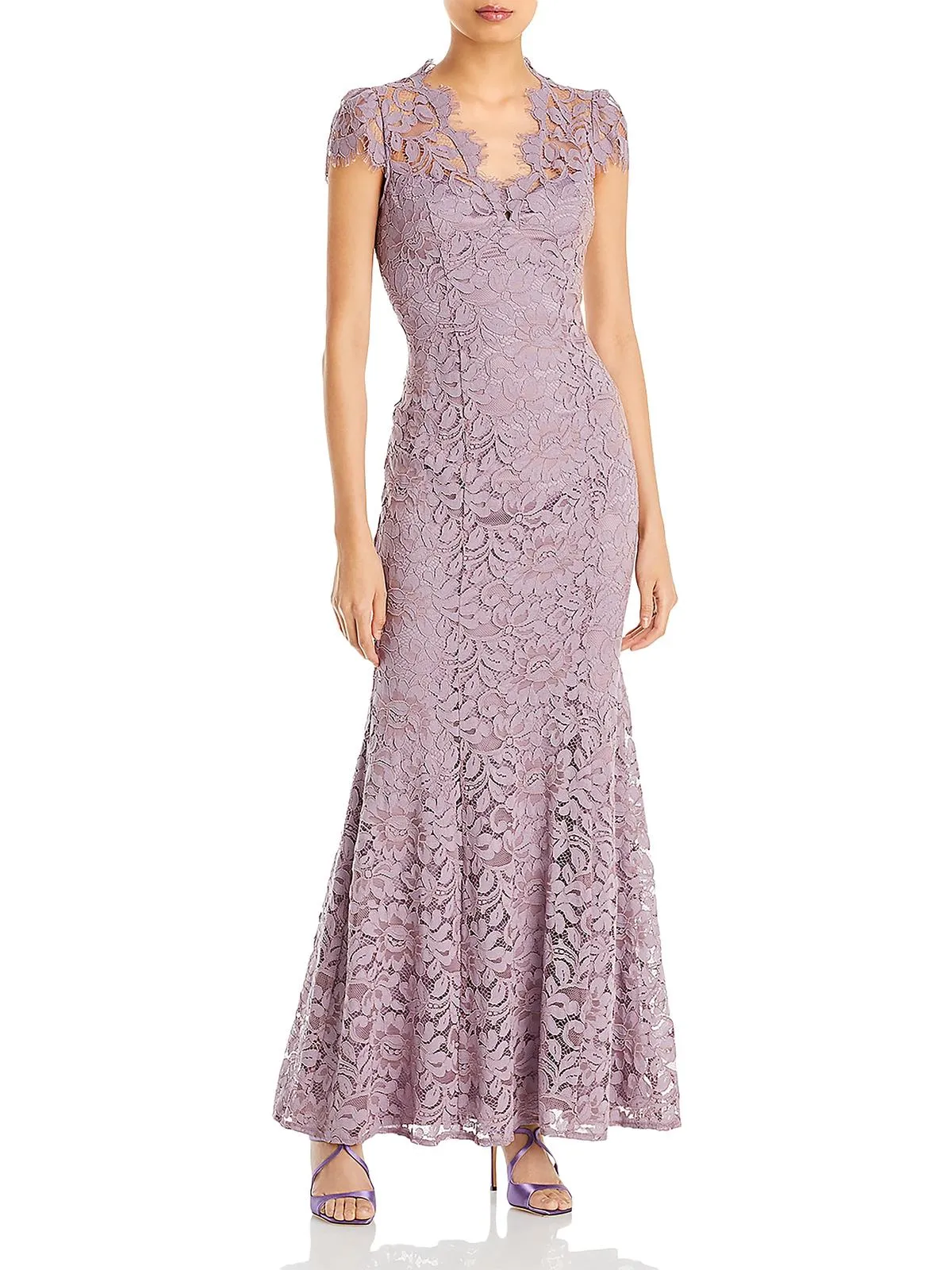 Womens Cotton Lace Evening Dress