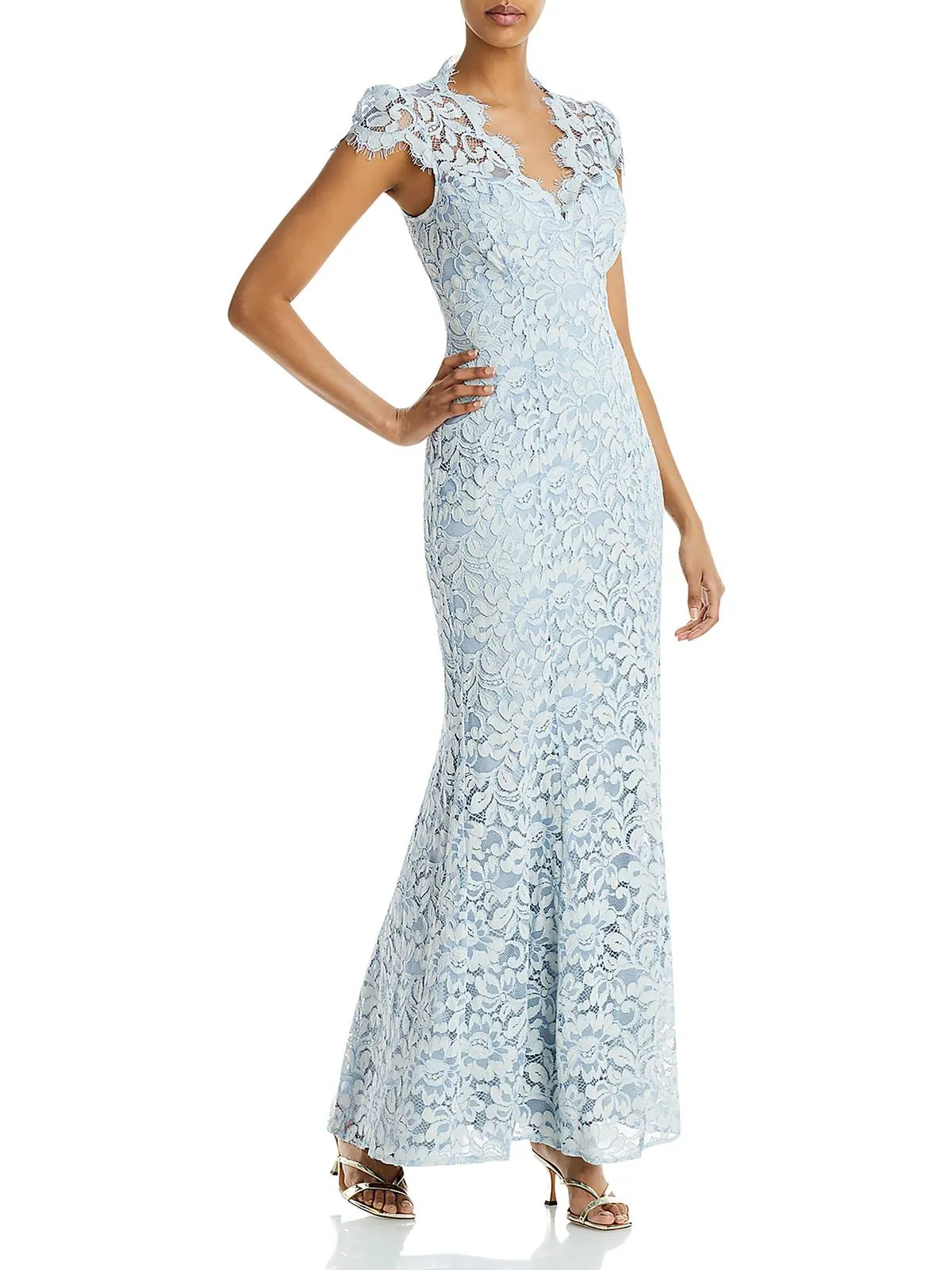 Womens Cotton Lace Evening Dress