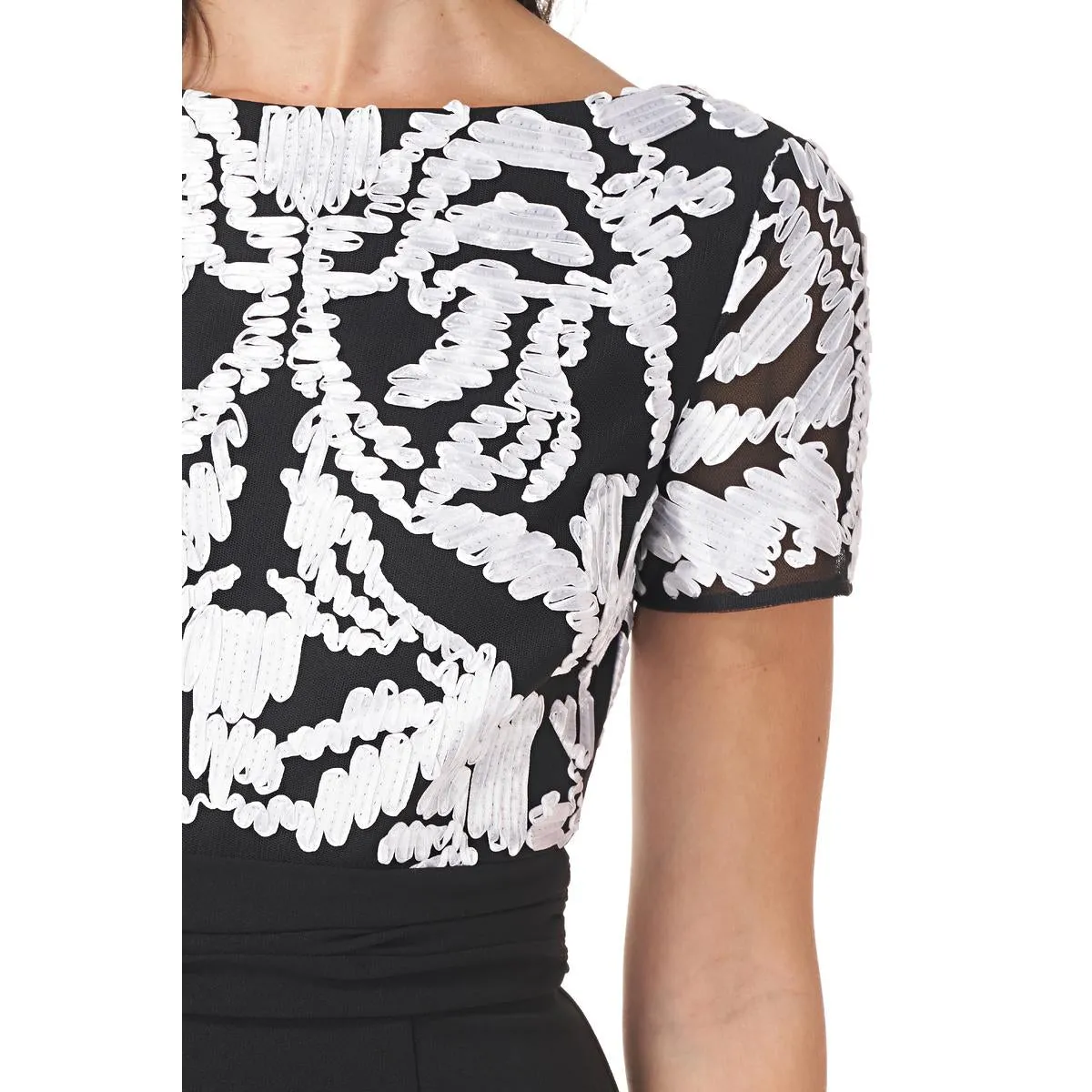 Womens Crepe Midi Cocktail and Party Dress