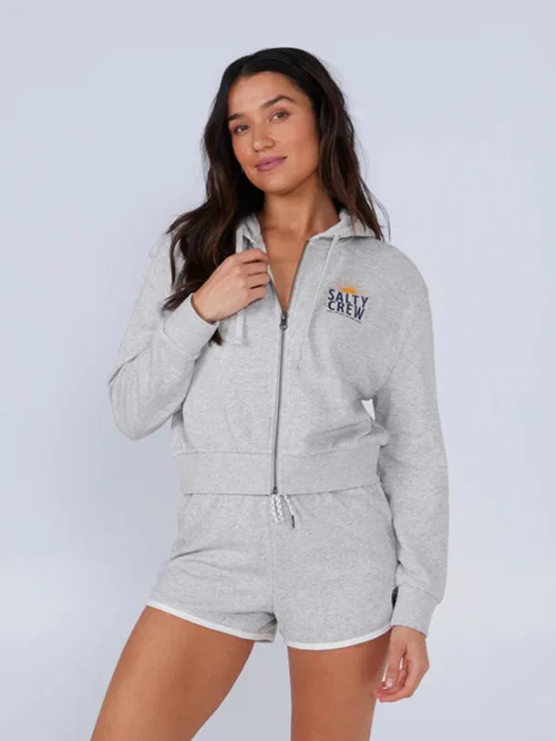 Damen Cruisin Crop Zip-Up Hoodie - Schwarz