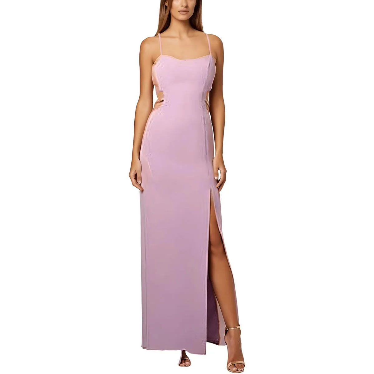 Womens Cut-Out Long Evening Dress