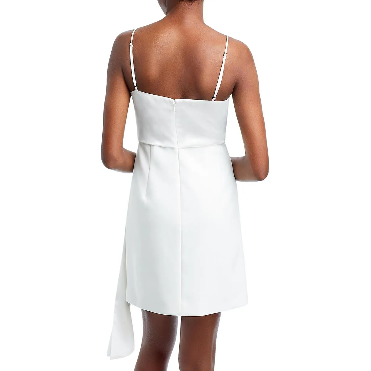 Womens Draped Tie Wool Mini Dress