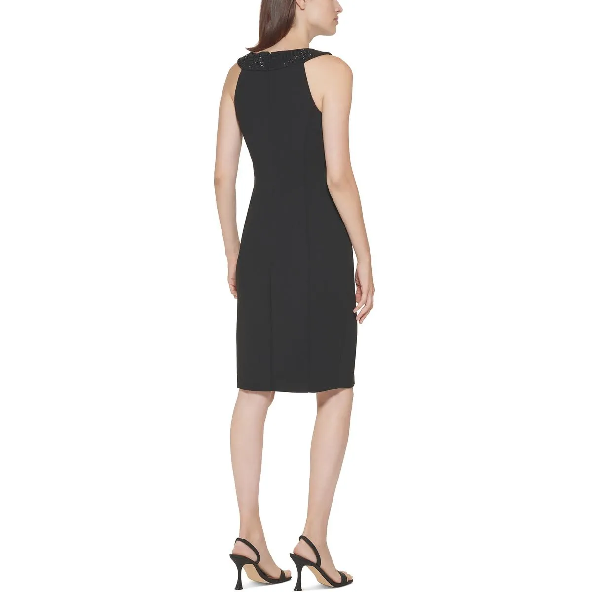 Womens Embellished Knee-Length Sheath Dress
