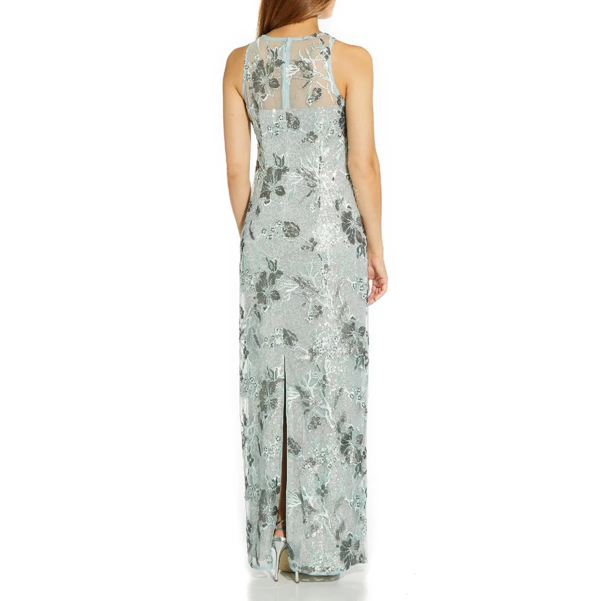 Womens Embellished Maxi Evening Dress