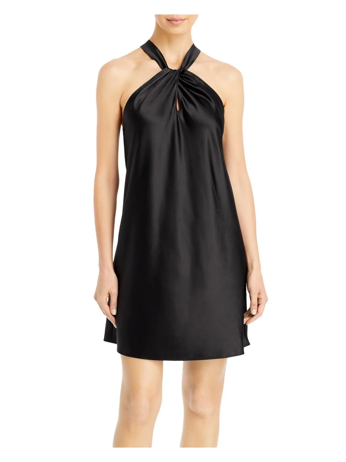 Womens Halter Solid Halter Dress