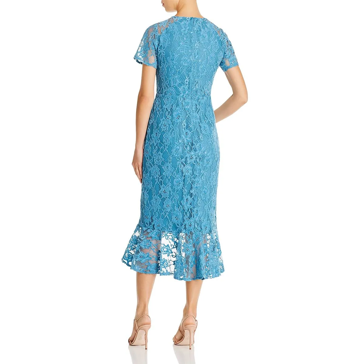 Womens Lace Fitted Cocktail Dress