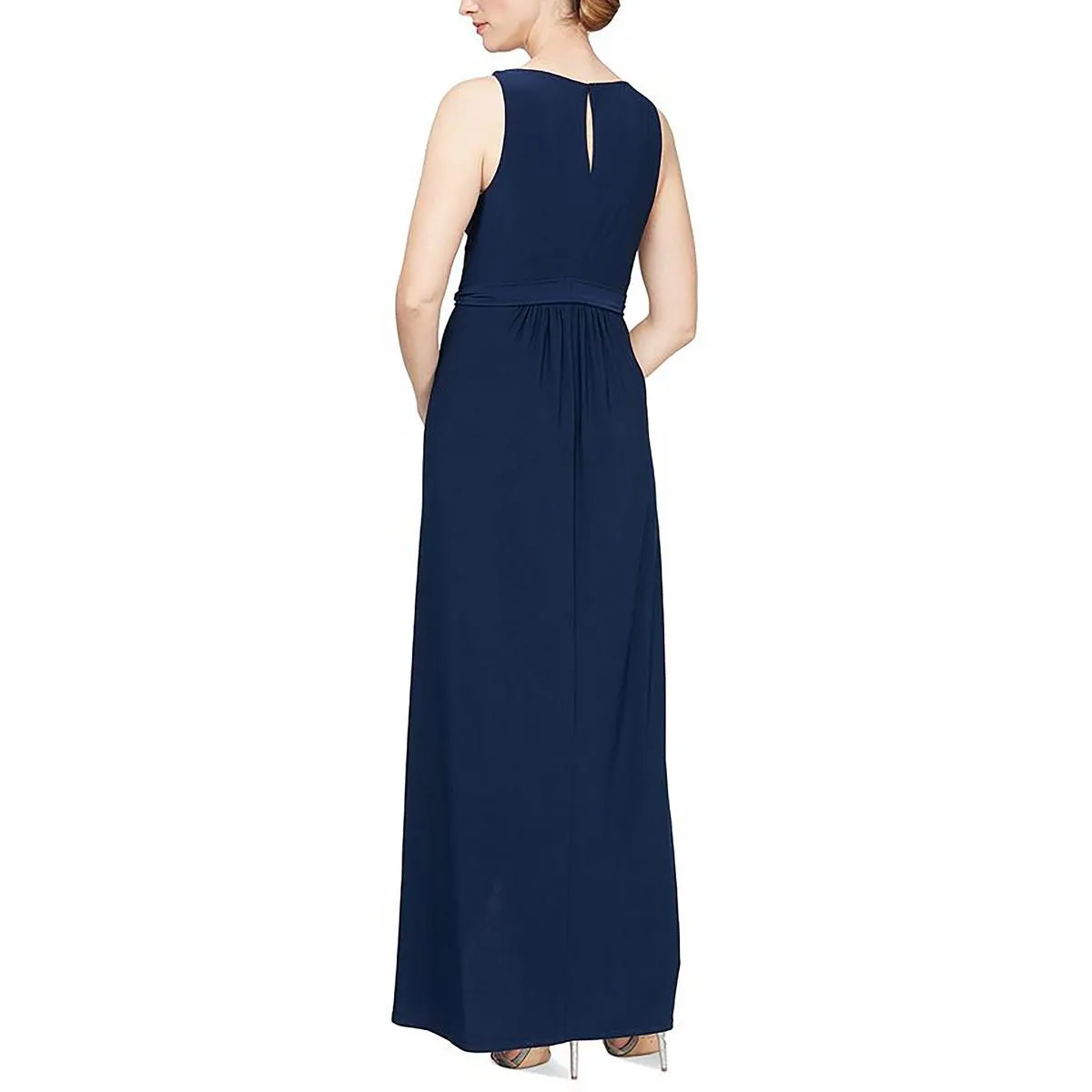 Womens Matte Jersey Rhinestone Halter Dress