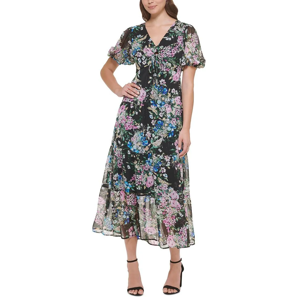 Womens Metallic Long Maxi Dress