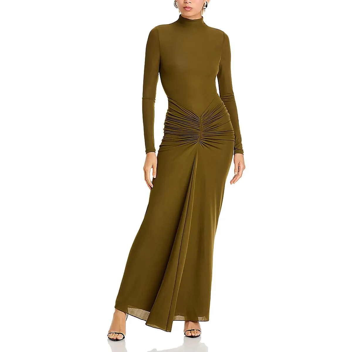 Womens Mock Neck Formal Evening Dress
