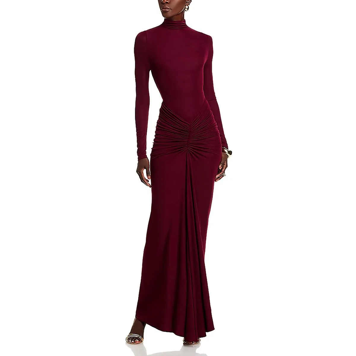 Womens Mock Neck Formal Evening Dress