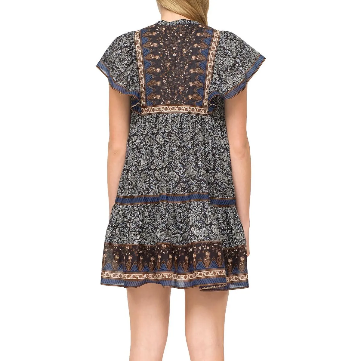 Womens Printed Above Knee Tunic Dress