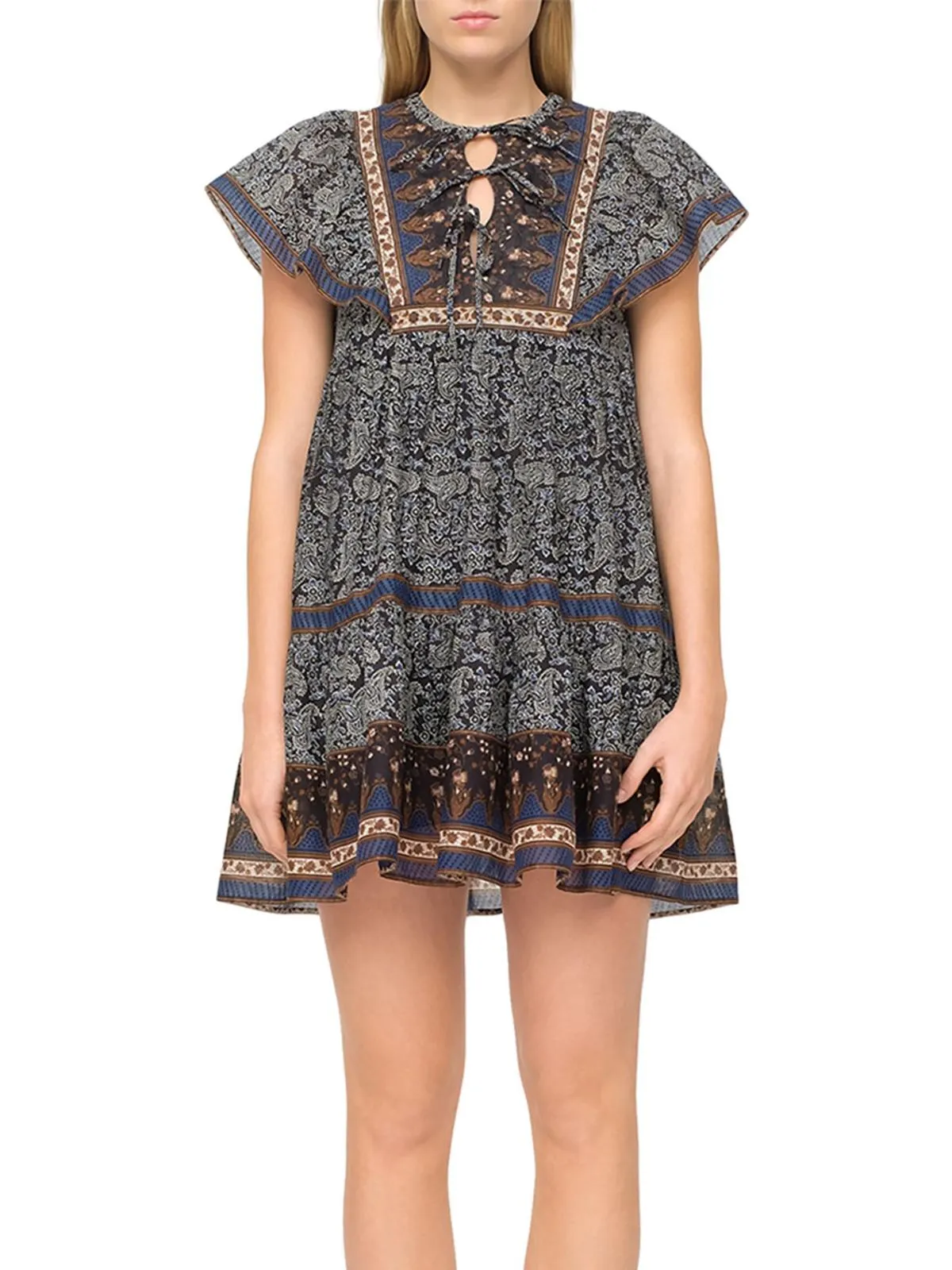 Womens Printed Above Knee Tunic Dress