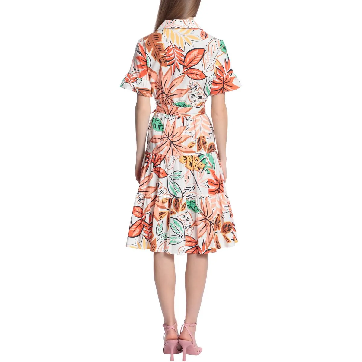 Womens Printed Collared Shirtdress