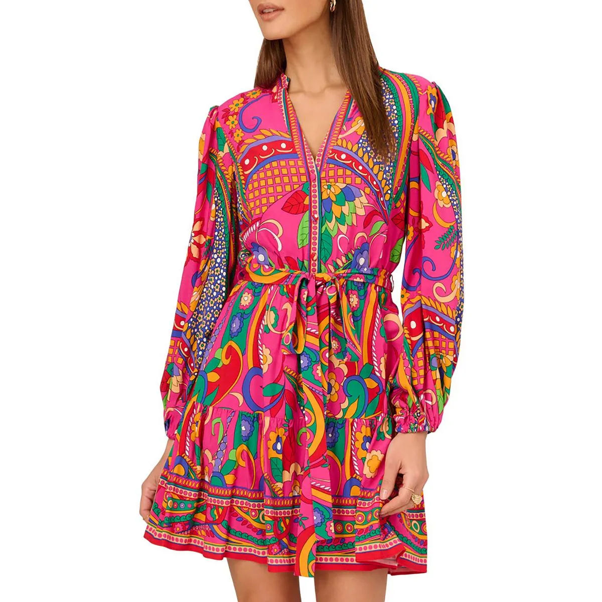 Womens Printed Viscose Shift Dress