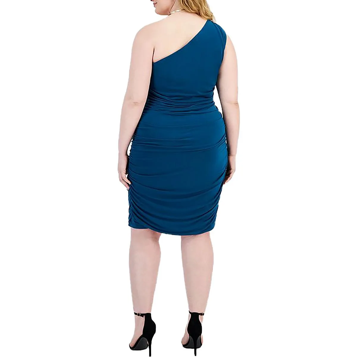 Womens Ruched Midi Sheath Dress