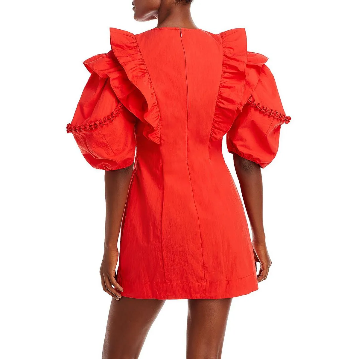 Womens Ruffle Puff sleeve Mini Dress