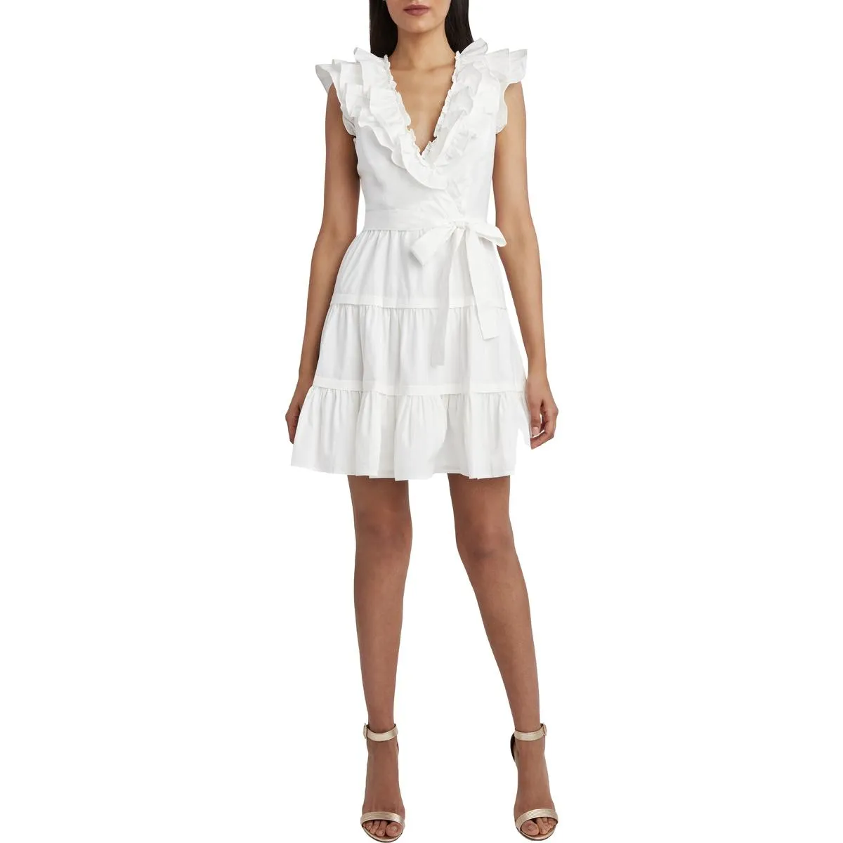 Womens Ruffled Mini Fit & Flare Dress