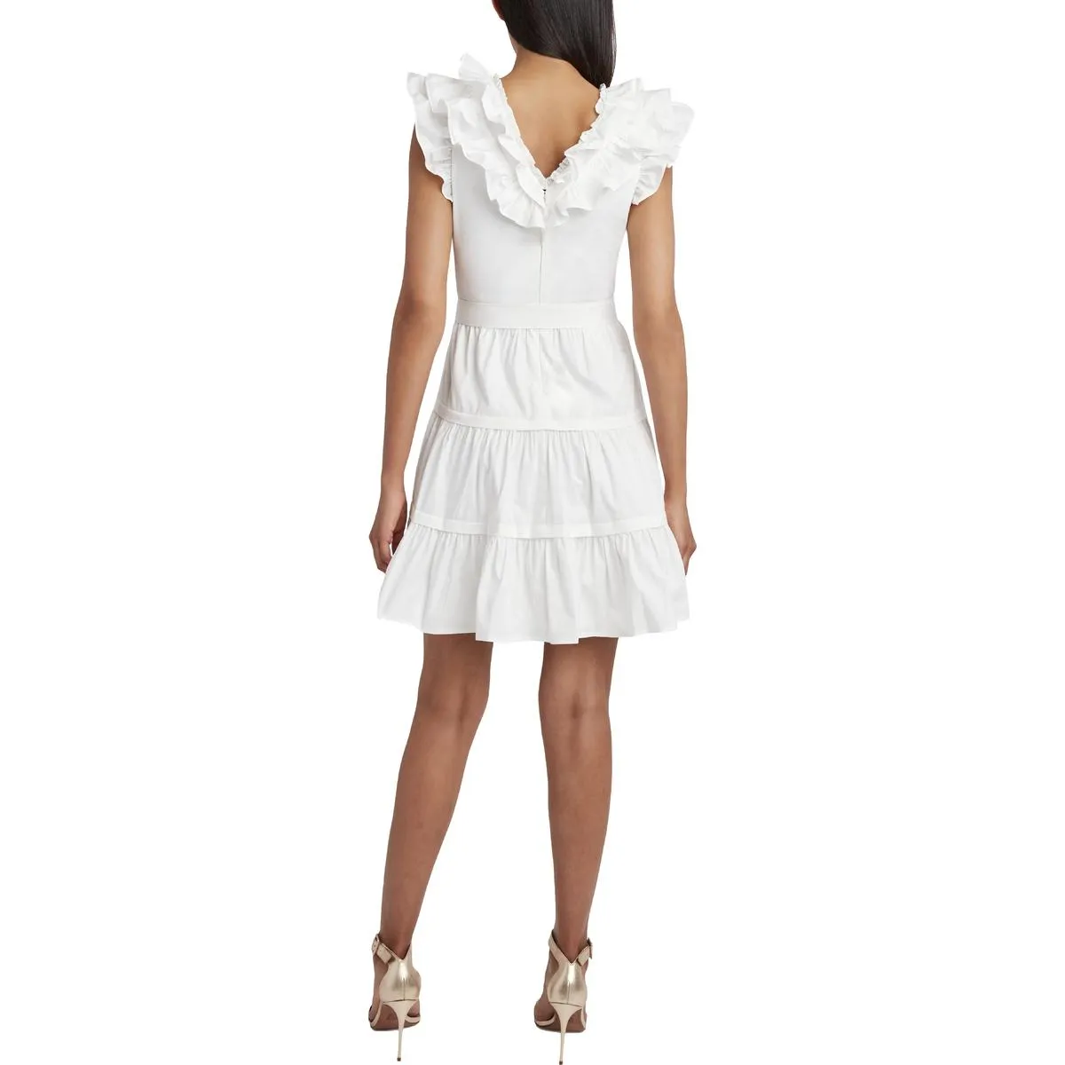 Womens Ruffled Mini Fit & Flare Dress