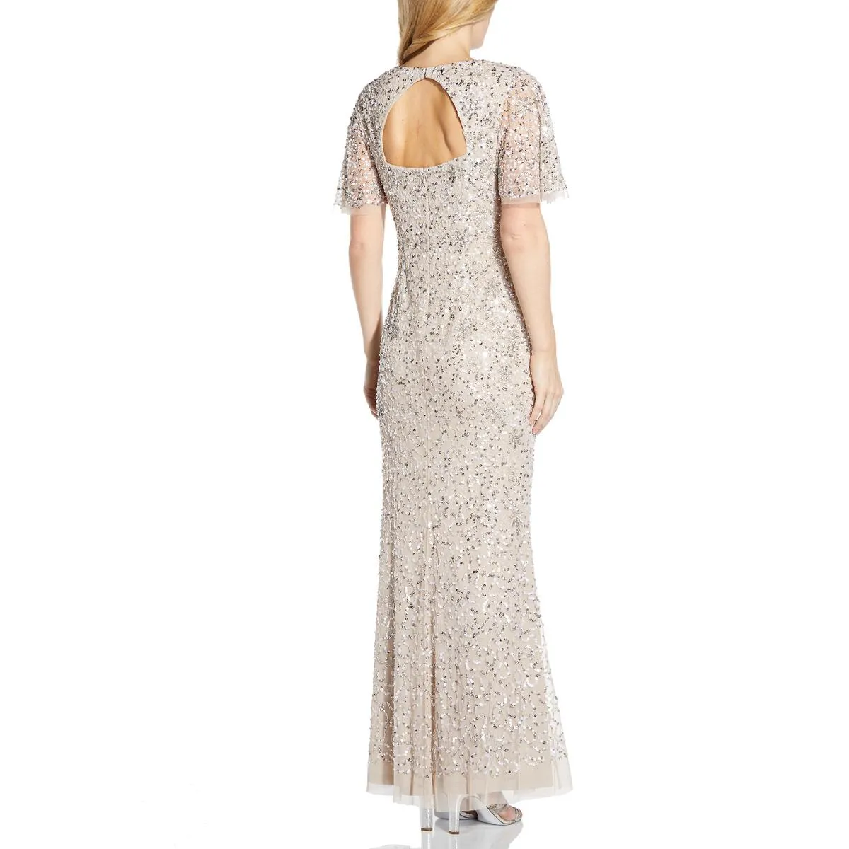 Womens Sequined Maxi Evening Dress