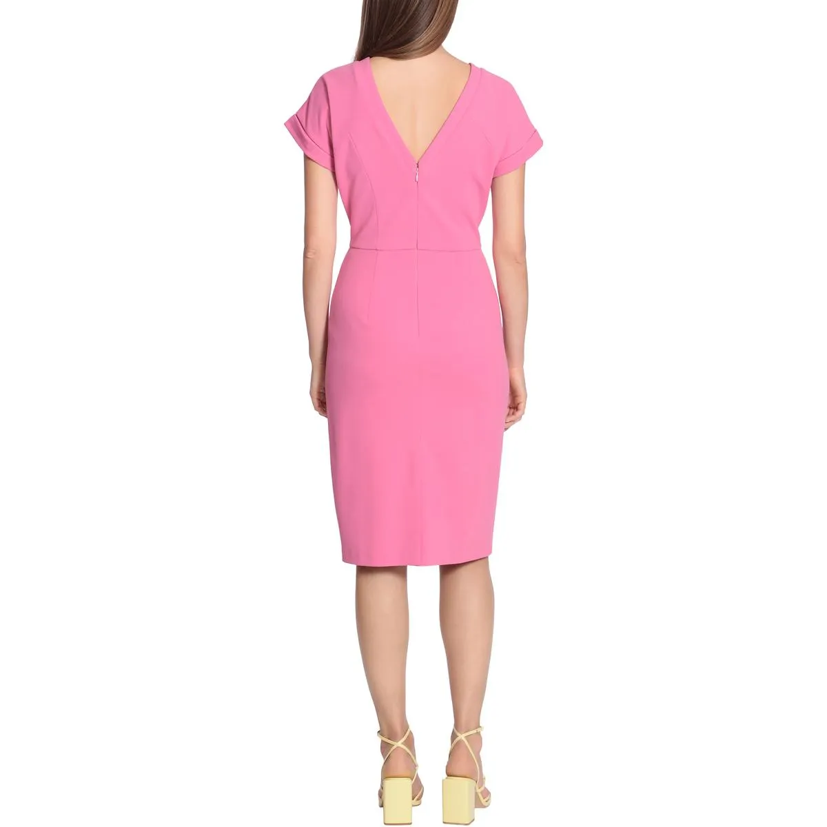 Womens Short Sleeve Knee Midi Dress