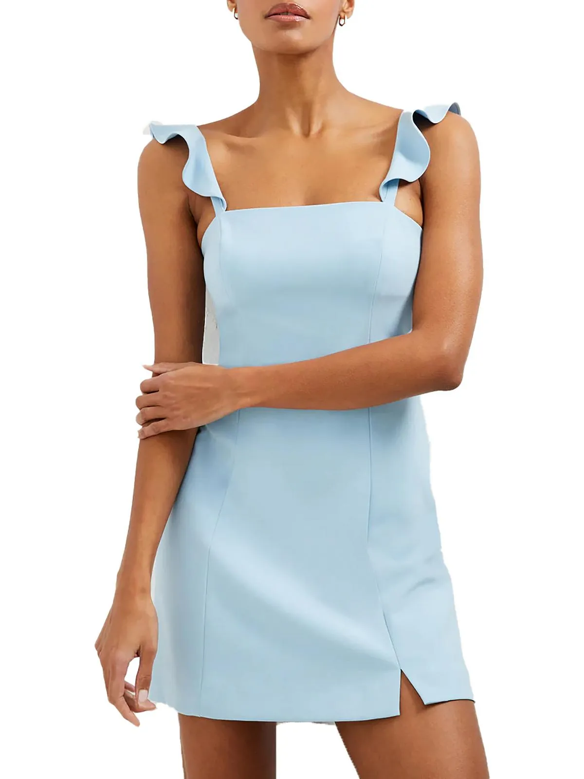 Womens Square Neck Short Mini Dress