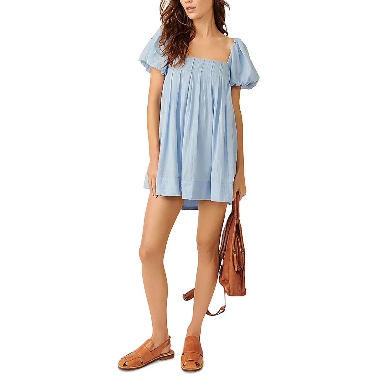 Womens Stretch Square Neck Mini Dress