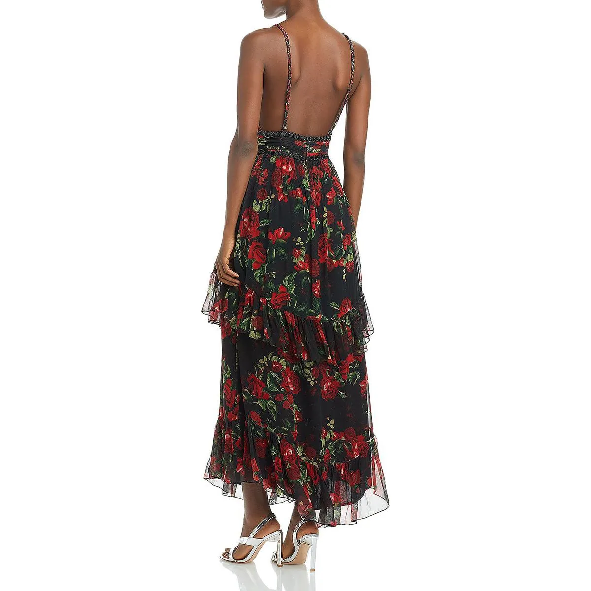 Womens Tiered Maxi Fit & Flare Dress