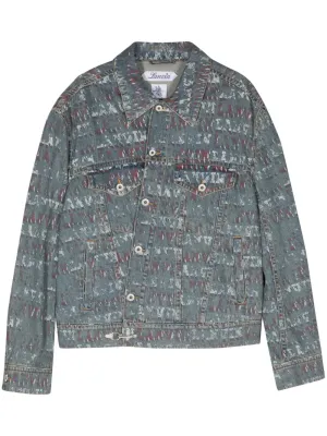 X Future Stamp-Effect Denim Jacket winter jackets clearance