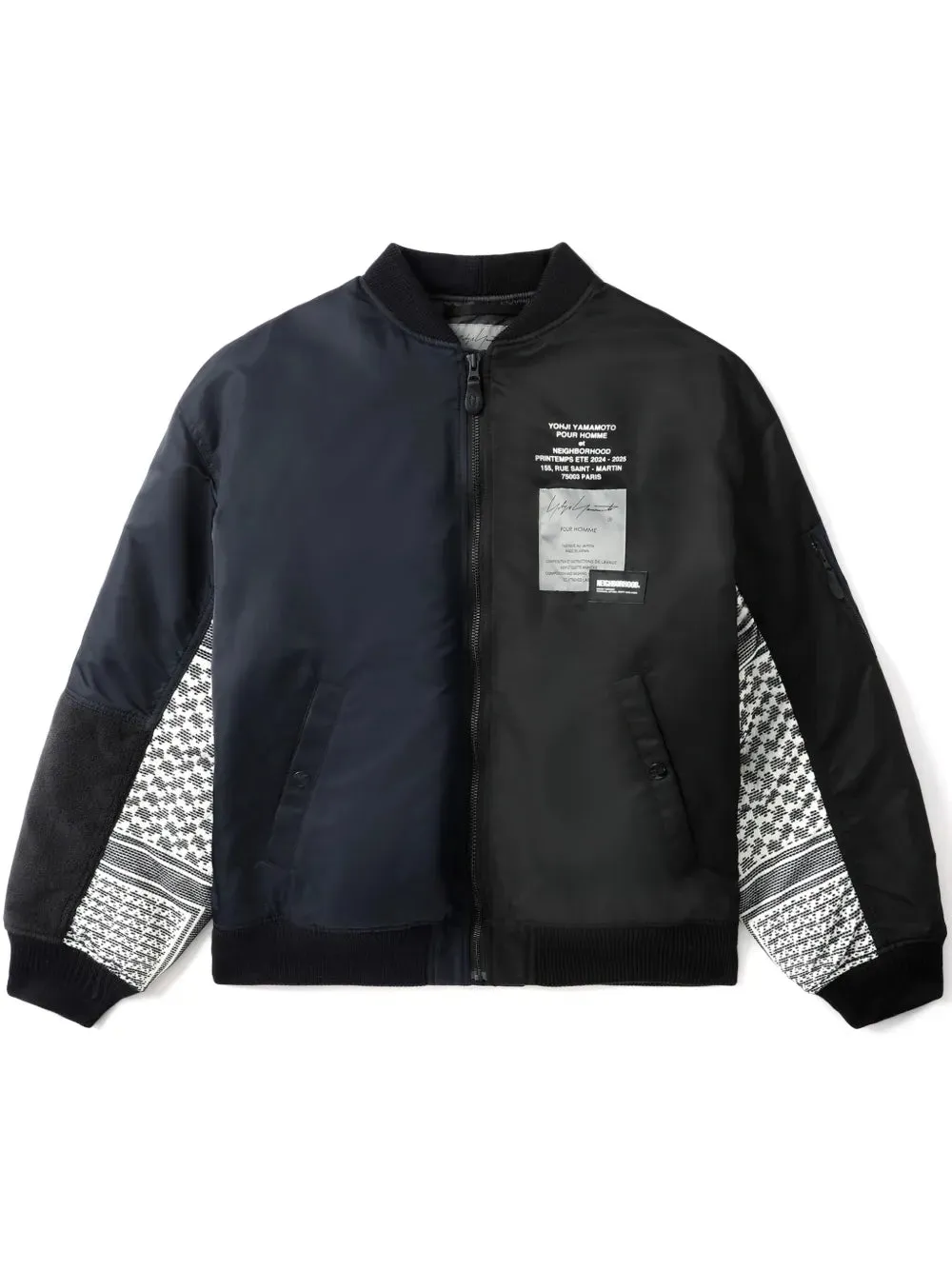 X Neighborhood Contrast-Sleeve Bomber Jacket winter jackets clearance