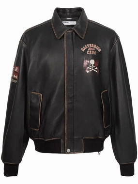 X C2h4 Leather Bomber Jacket winter jackets clearance