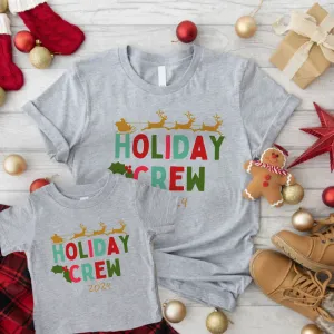 Xmas Holiday Crew 2024 Family Matching Heather Grey T-Shirts discount mum dresses