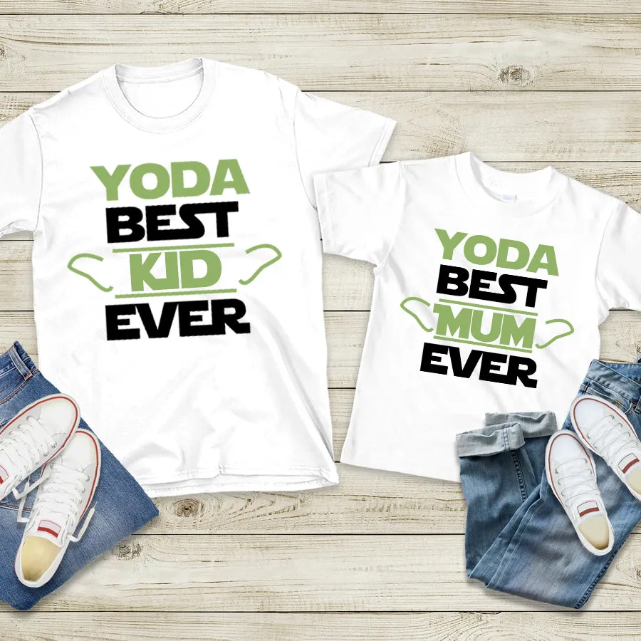 Yoda Best Mum & Kid Matching White T-Shirts discount mum dresses