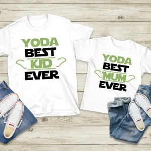 Yoda Best Mum & Kid Matching White T-Shirts discount mum dresses