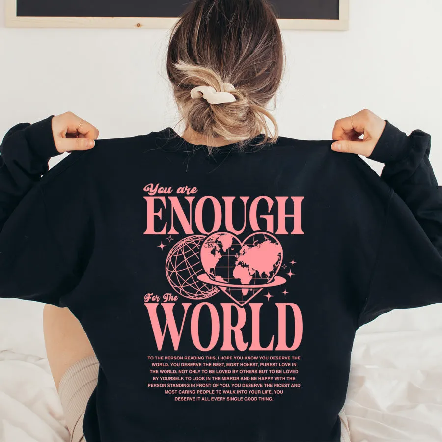You Are Enough Back Maxi Logo Sweatshirt postpartum clothes sale