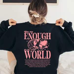 You Are Enough Back Maxi Logo Sweatshirt postpartum clothes sale