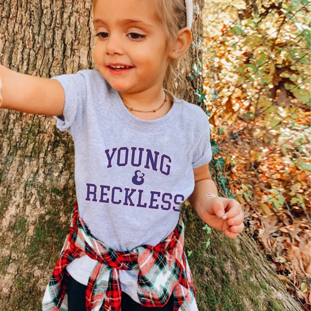 Young & Reckless College Kids Pink/Navy T-shirt